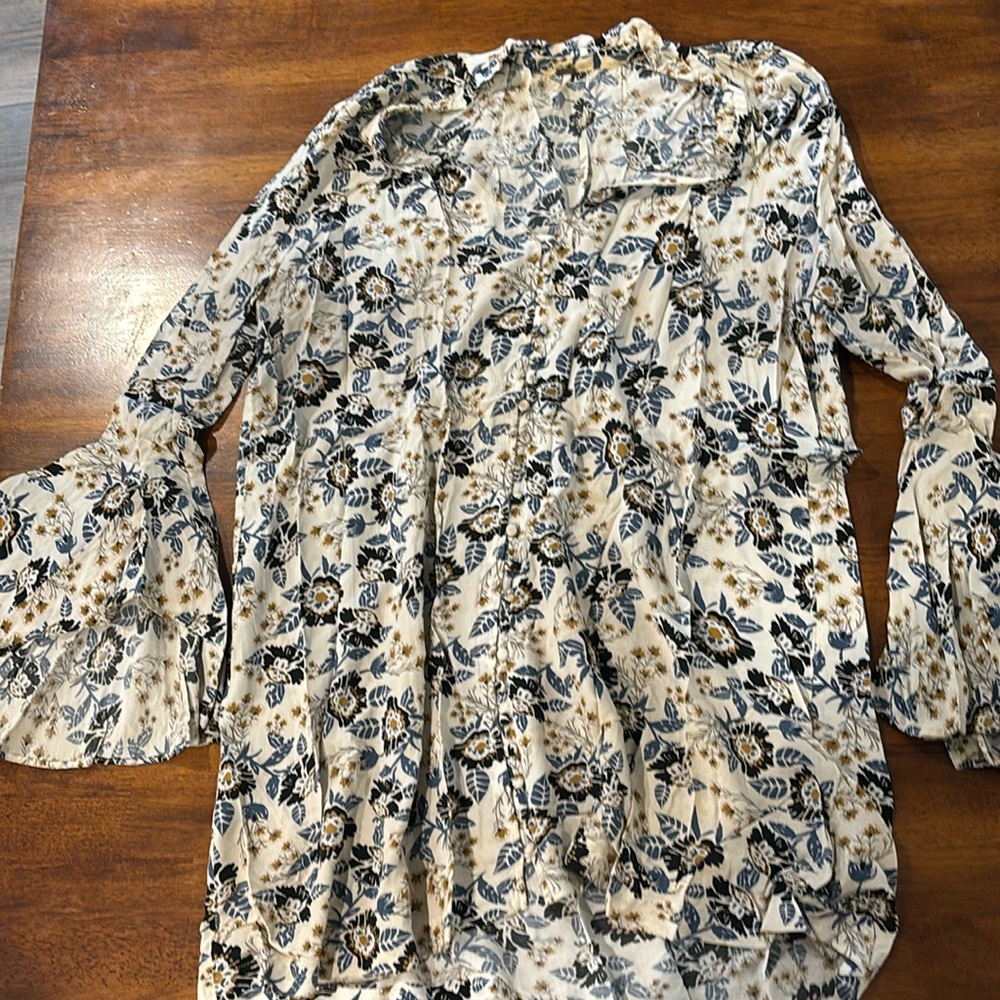 Free People multicolored long blouse large